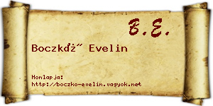 Boczkó Evelin névjegykártya